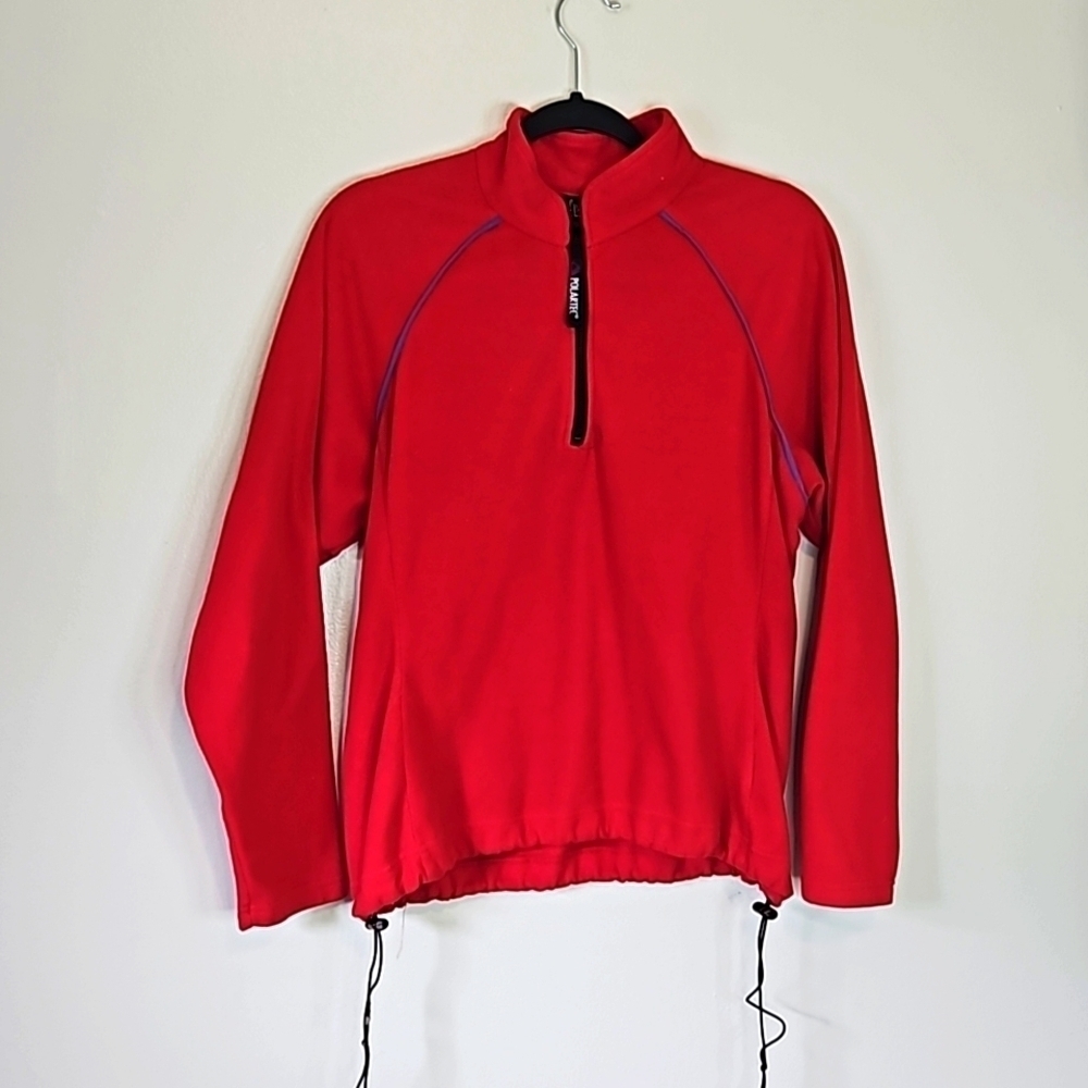 REI Red Polartec Half Zip Sweater Large
